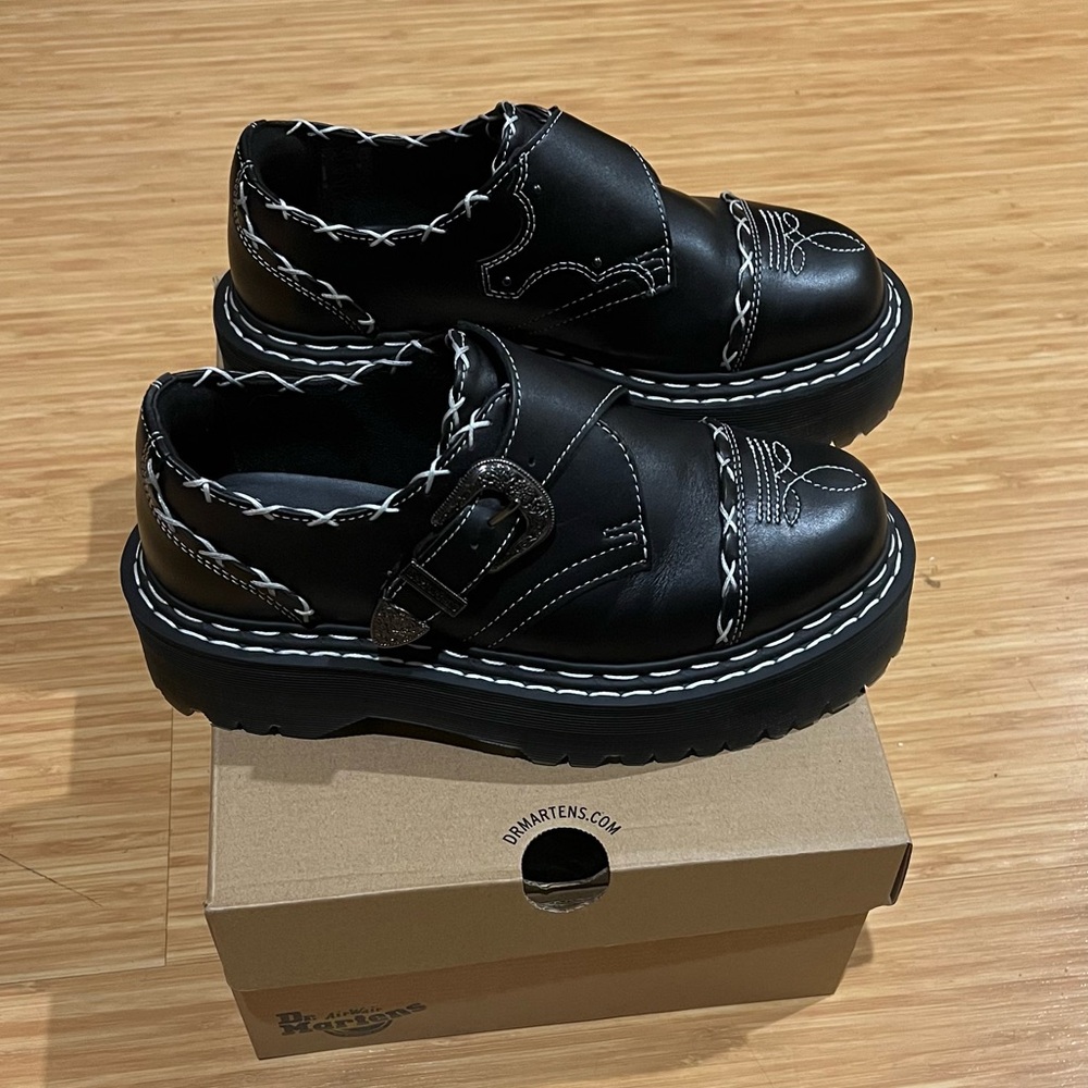 Dr martens MONK GOTHIC AMERICANA LEATHER PLATFORM SHOES - Picture 7 of 8
